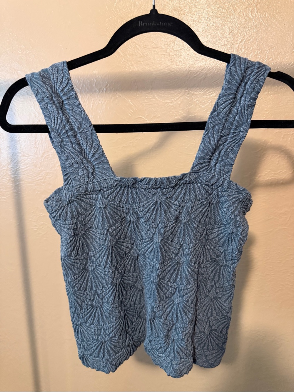 Textured Strapless Blue Dress Top